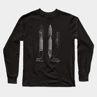 Loom Shuttle Vintage Patent Drawing Long Sleeve T-Shirt